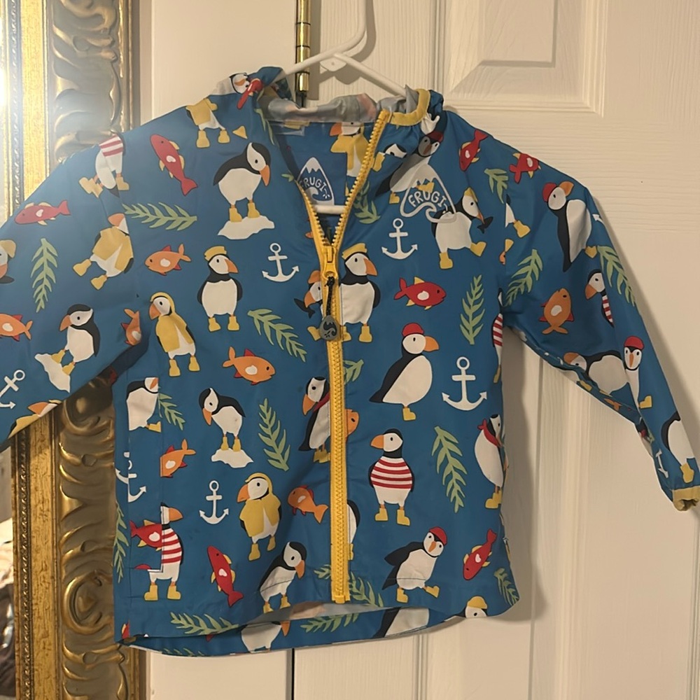 Frugi kids light jacket water resistant with hood